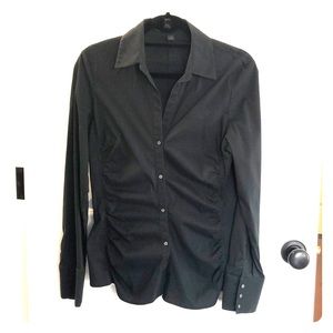 Button Down Dress Shirt with Rouching